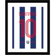 Personalised West Bromwich Albion Retro Shirt Framed Print