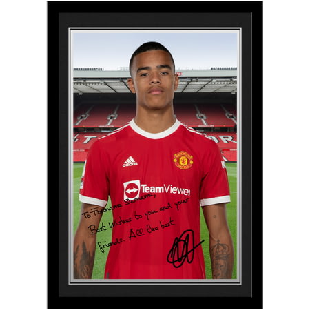 Personalised Manchester United FC Greenwood Autograph Player Photo Framed Print