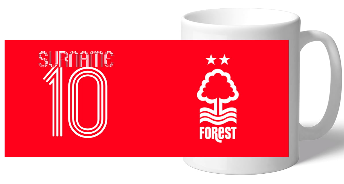 Official PERSONALISED Nottingham Forest FC Retro Shirt Mug