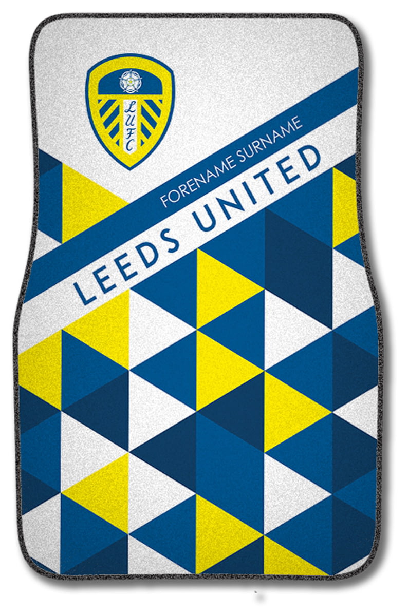 Personalised Leeds United Fc Patterned Front Car Mats From Go Find A Gift