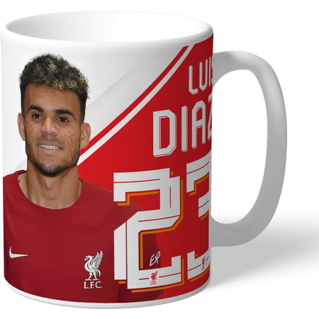 Personalised Liverpool FC Luis Diaz Autograph Player Photo 11oz Ceramic Mug