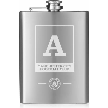 Personalised Manchester City FC Monogram Hip Flask