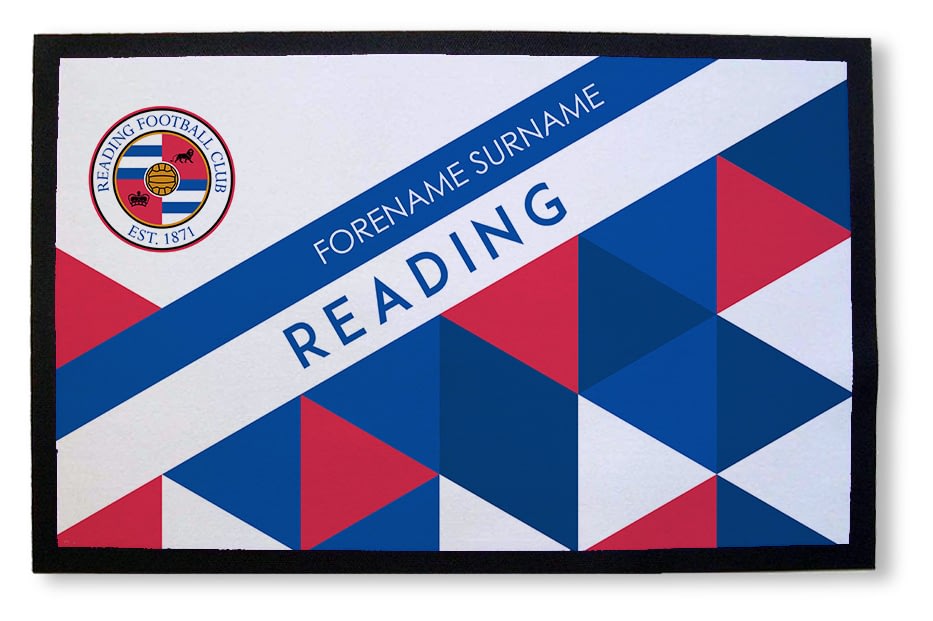 Personalised Reading Fc Patterned Rubber Backed Door Mat From Go