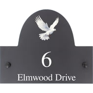 Personalised Dove Bird Motif Slate House Name Or Number Plaque/Sign - 25x20cm