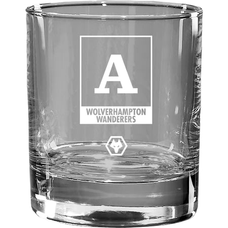 Personalised Wolves Monogram Whisky Glass