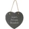 Personalised Engraved Hanging Slate Heart - 15cm - Any Message