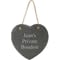 Personalised Hanging Slate Heart - 15cm - Any Message