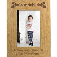 Personalised Grandchild Portrait Wooden Photo Frame