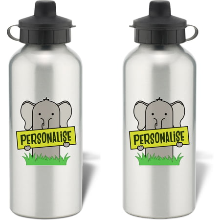 Personalised Kids Elephant Aluminium Water Bottle