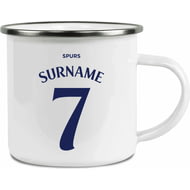 Personalised Tottenham Hotspur Back Of Shirt Enamel Camping Mug