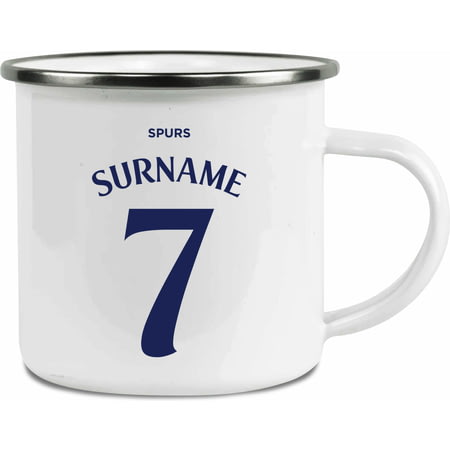 Personalised Tottenham Hotspur Back Of Shirt Enamel Camping Mug