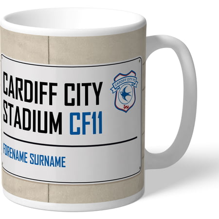 Personalised Cardiff City FC Cardiff City Stadium Street Sign Mug