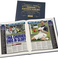 Personalised Rangers In Europe Football Newspaper Book - A3 Leather Cover