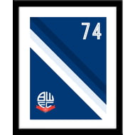 Personalised Bolton Wanderers Stripe Framed Print