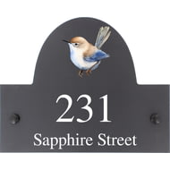 Personalised Wrens Bird Motif Slate House Name Or Number Plaque/Sign - 25x20cm