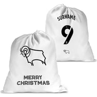 Personalised Derby County FC FC Back Of Shirt Large Fabric Christmas Santa Sack