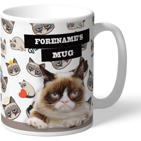 Personalised Grumpy Cat - Grumpy Is My Job Emoji Mug