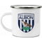 Personalised West Bromwich Albion FC Back Of Shirt Enamel Camping Mug