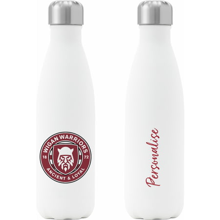Personalised Wigan Warriors Crest Insulated Water Bottle - White