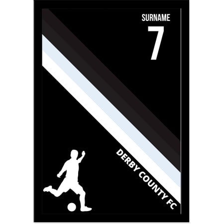 Personalised Derby County Colour Stripe A4 Framed Print