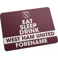 Personalised West Ham United FC Eat Sleep Drink Mouse Mat