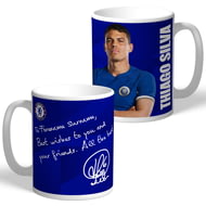 Personalised Chelsea FC Thiago Silva Autograph Player Photo 11oz Ceramic Mug