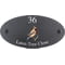 Personalised Bohemian Waxwing Bird Motif Oval Slate House Sign Plaque 25x13cm