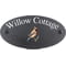 Personalised Bohemian Waxwing Bird Motif Oval Slate House Sign Plaque 25x13cm