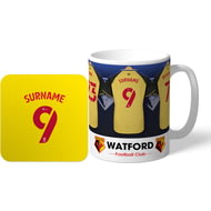 Personalised Watford Dressing Room Shirts Mug & Coaster Set