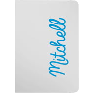 Personalised Blue Name White A5 Notebook