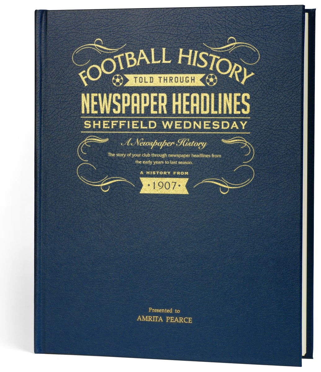Personalised Sheffield Wednesday Football Newspaper Book from Go Find A Gift
