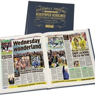 Personalised Sheffield Wednesday Football Newspaper Book - A3 Leather Cover