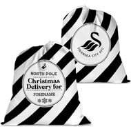 Personalised Swansea City AFC FC Christmas Delivery Large Fabric Santa Sack