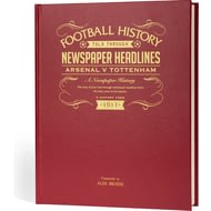 Personalised Arsenal V Spurs Derby Football Newspaper Book - A3 Leather Cover