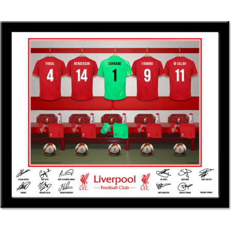 Personalised Liverpool FC Goalkeeper Dressing Room Shirts Framed Print