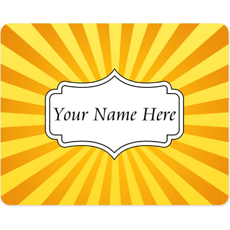 Personalised Orange And Yellow Sunburst Design Mouse Mat