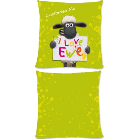 Personalised Shaun The Sheep Valentines Print Cushion - 45x45cm