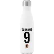 Personalised Bradford Bulls Back Of Shirt Insulated Water Bottle - White