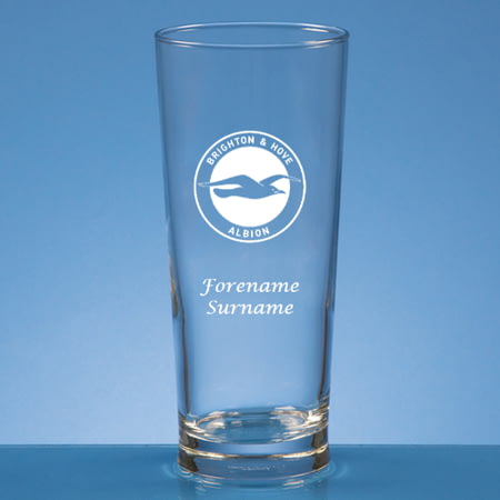 Personalised Brighton & Hove Albion FC Crest Beer Pint Glass