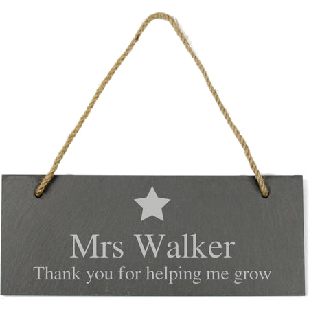 Personalised Star Motif Hanging Slate Plaque/Sign