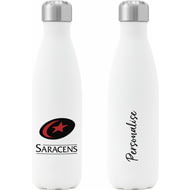 Personalised Saracens Crest Insulated Water Bottle - White