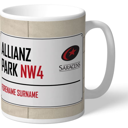 Personalised Saracens Allianz Park Street Sign Mug