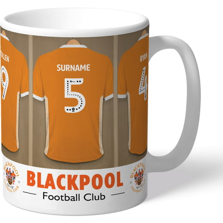 Personalised Blackpool FC Dressing Room Shirts Mug