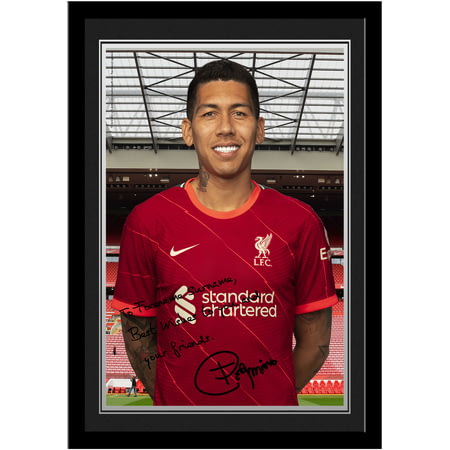 Personalised Liverpool FC Roberto Firmino Autograph A4 Framed Player Photo