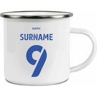 Personalised Sheffield Wednesday FC Back Of Shirt Enamel Camping Mug