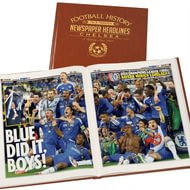 Personalised Chelsea Football Newspaper Book - A3 Leatherette Cover