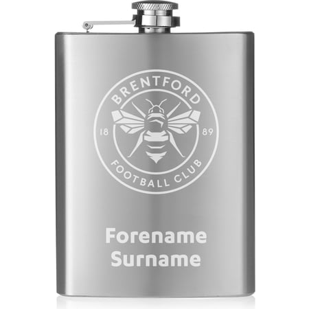 Personalised Brentford FC Crest Hip Flask