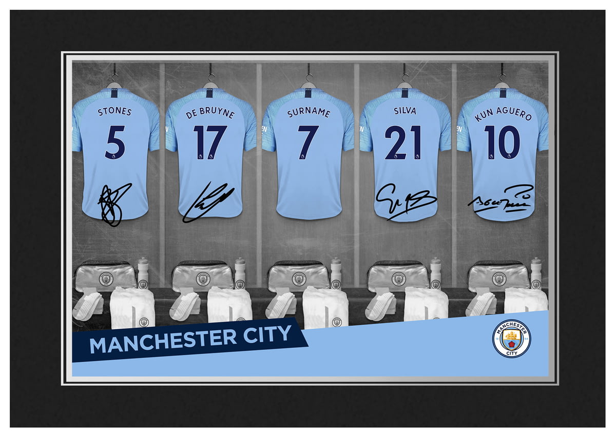 Personalised Manchester City Fc 9x6 Dressing Room Shirts Photo Folder From Go Find A Gift