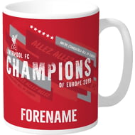 Personalised Liverpool FC Champions Of Europe 10oz Ceramic Mug