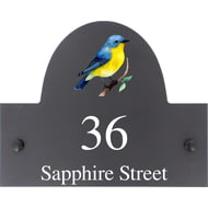 Personalised Warbler Bird Motif Slate House Name Or Number Plaque/Sign - 25x20cm